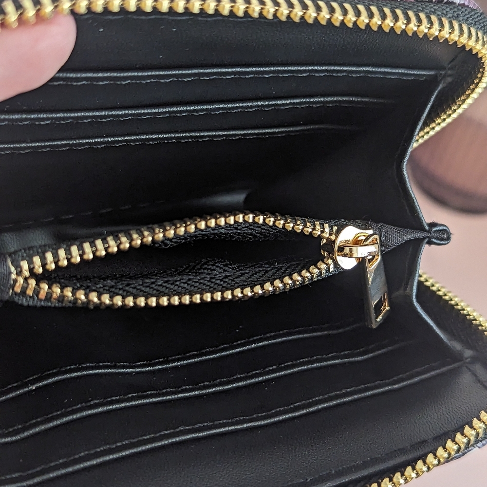 Skullette Brand Purple Roses & Skulls Vegan Leather Wallet New! - Picture 7 of 11